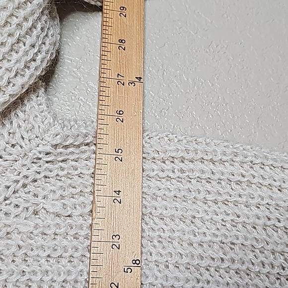 Moda Intl Ladies XL Chunky Oversized two tone neutral ivory scoop neck sweater - Picture 6 of 6